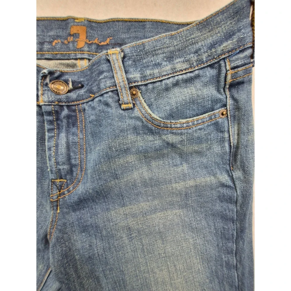 7 For All Mankind Flare Leg Jeans Women's 31 Medium Wash Blue USA